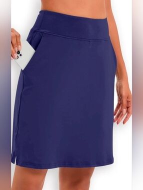 ACEGOLFS Basic 19 Inch High Waist Skort UPF50+ Dark Blue Medium NEW